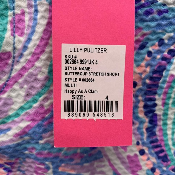 Lilly Pulitzer Shorts Women 4 Ladies Purple Blue Outdoors Buttercup Stretch Pant - Picture 2 of 12